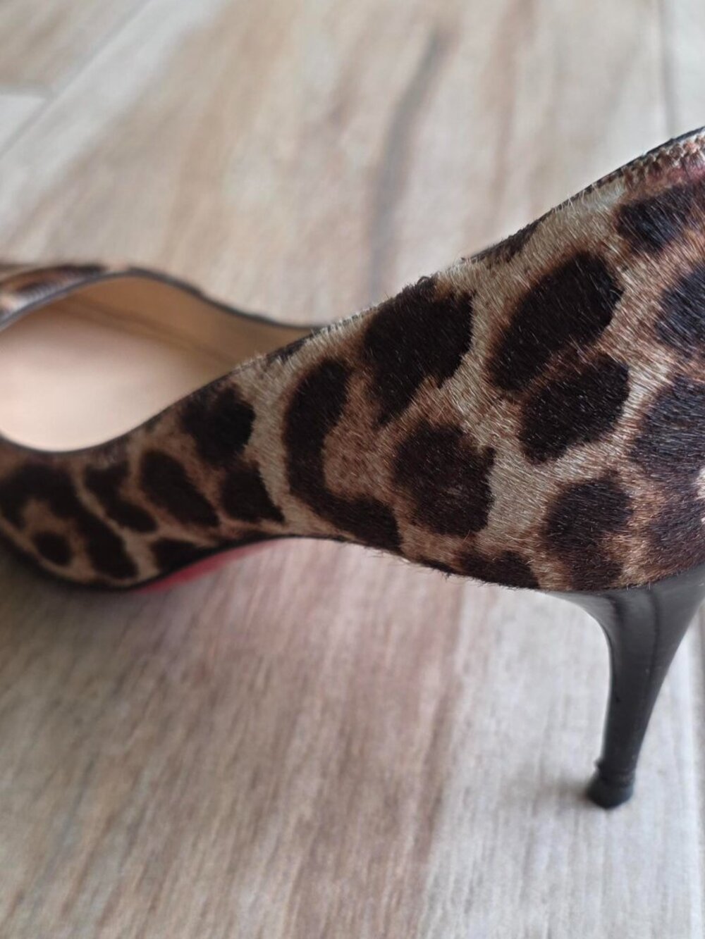 Christian Louboutin Piou Piou 85 Leopard Print Calf Hair Shoes Eur. 39 - Picture 8 of 15
